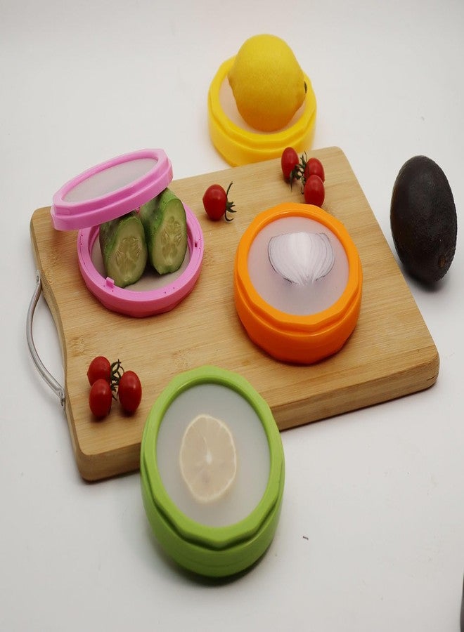 halteoly Onion storage and Avocado Saver,Set of 4 Double-Sided Silicone Fruit Keeper Containers for Fridge,Tomatos Holder,Lemons,Garlic,and Potatoes - Image 5